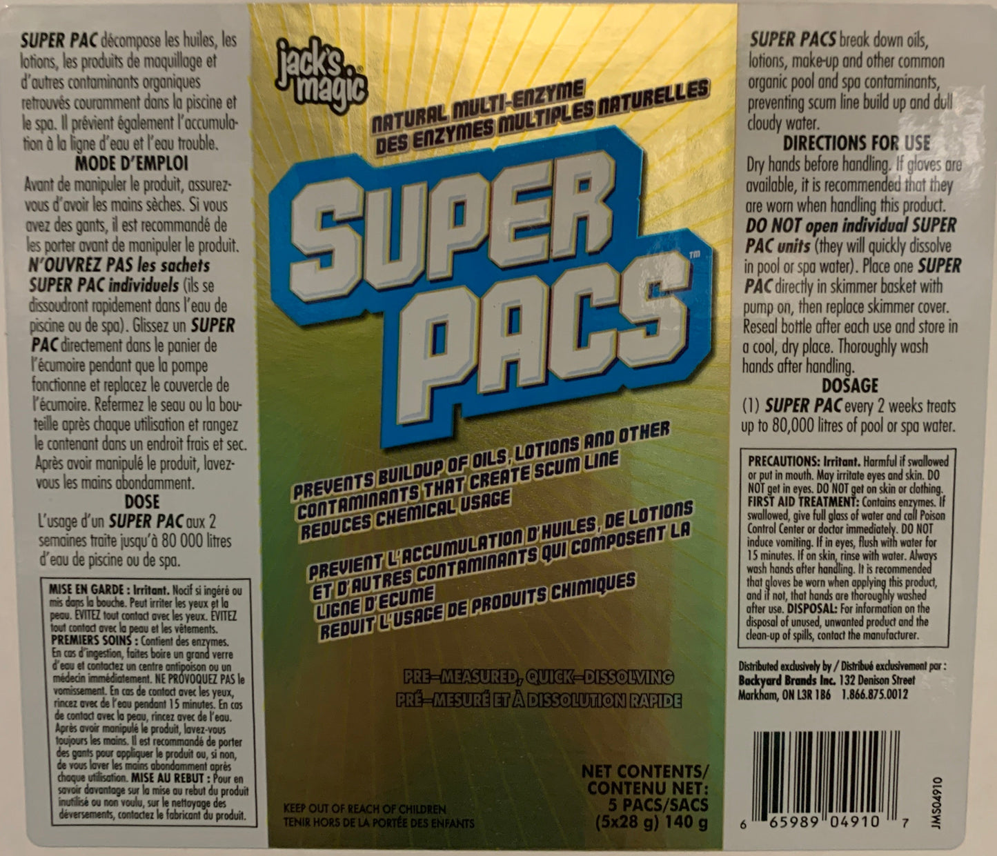 Jack's Magic Super Pac's 3 sachets clarifying natural enzymes i23