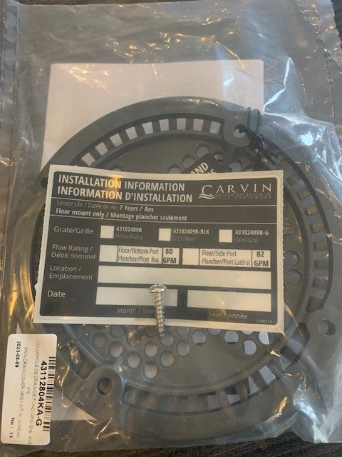 Couvercle de drain de fond Jacuzzi 43112804KA-G- GRIS    i25