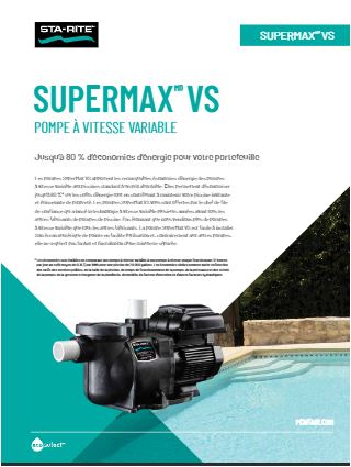 Pentair Energy Efficient Variable Speed Pump Pentair/Starite Supermax Superflo VS I0124