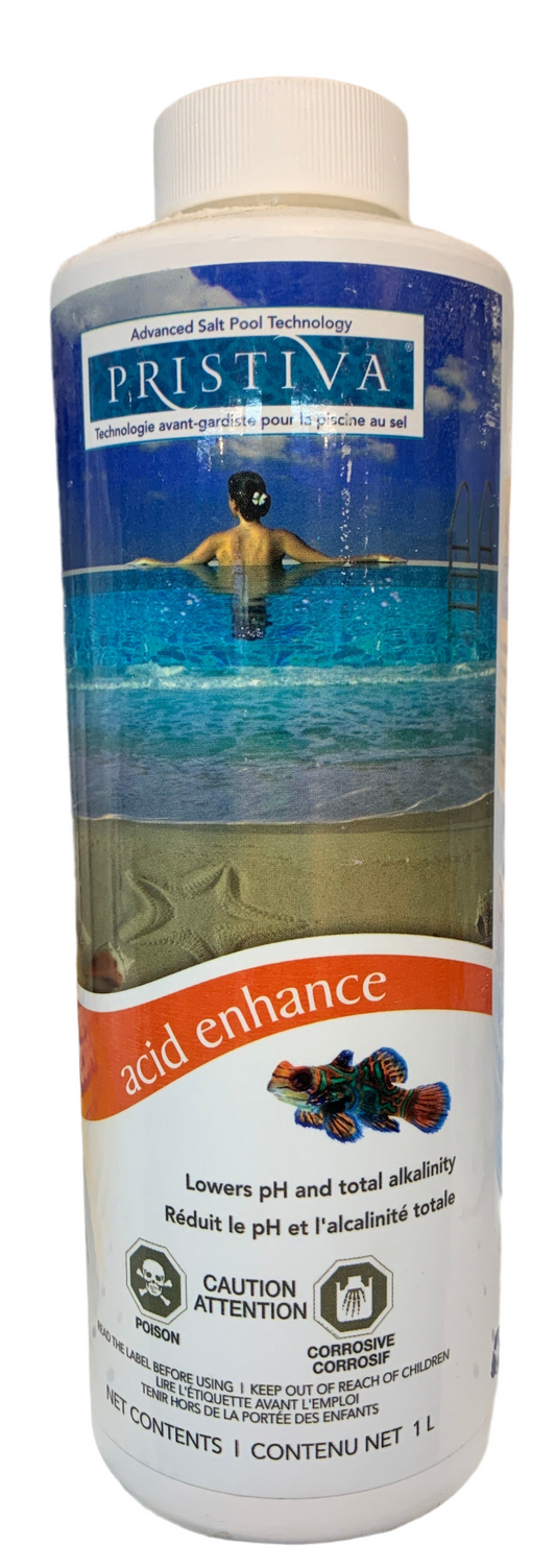 Pristiva Ph- liquide pour systeme au sel Acid Enhance 1 Litre i23.1