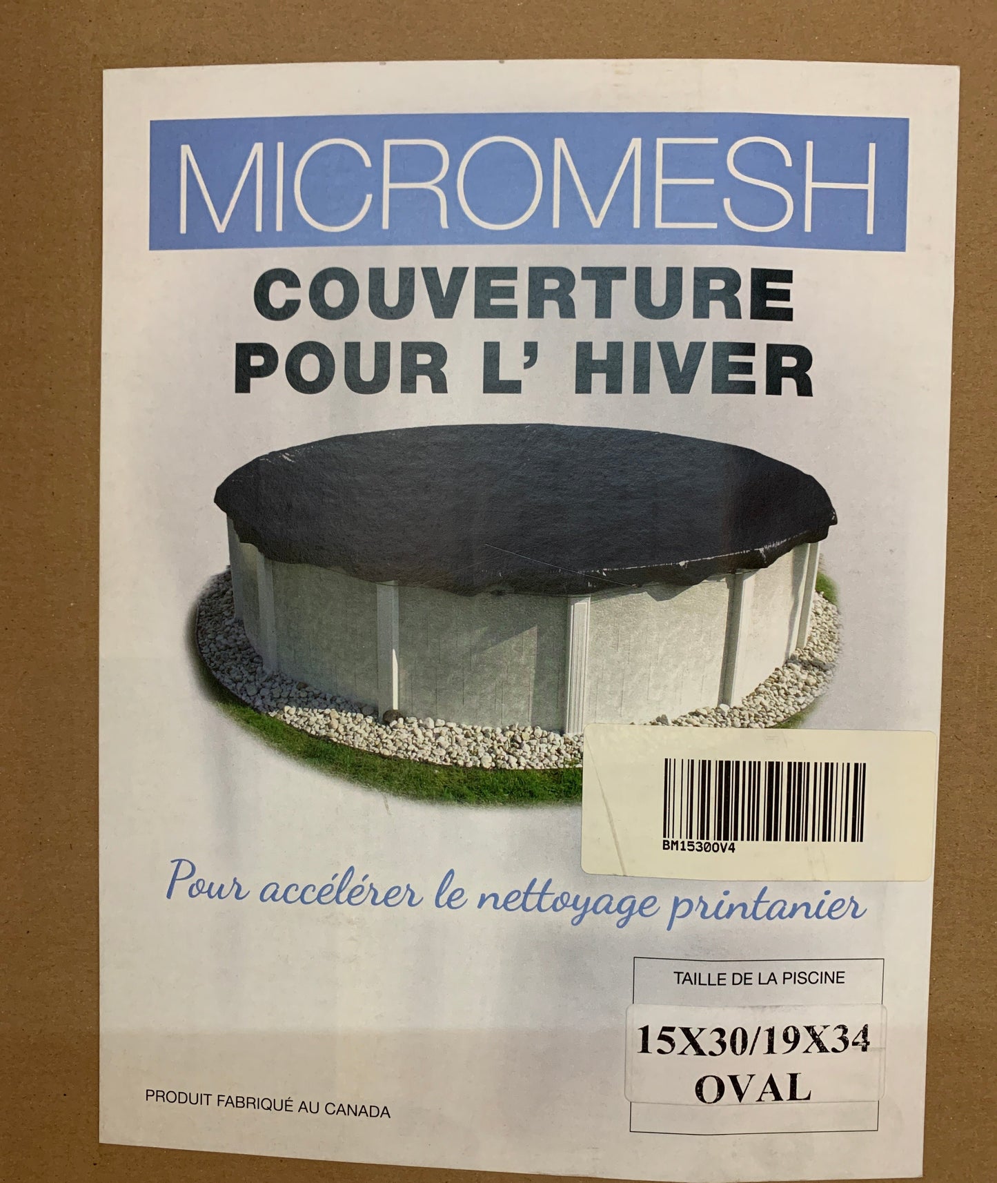 YARD GUARD - Micromesh Toile d'hiver mesh noire 15' x 30' pour piscine ovale HPI-70-2171