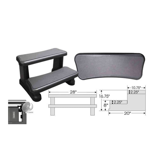 Central Spa & Pool Supply Marche de Spa ProAqua Noire i23 - PA-PRO STEP - Accessoires de spas | Piscine Aide