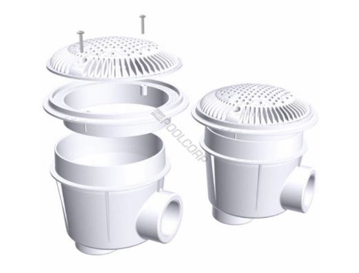 2" White Sump with Adjustable Collar and Grate 2 per Pack #WG1154AVPAK2 i23 